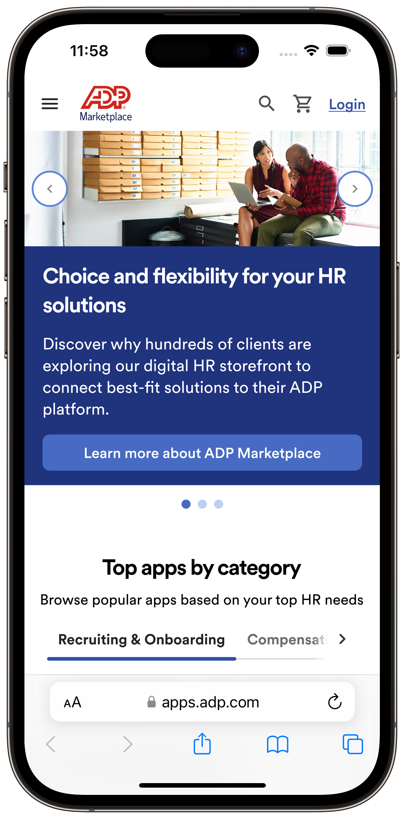 ADP Marketplace on mobile